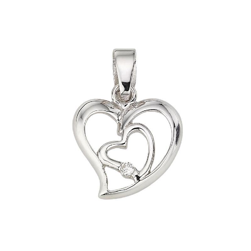Anhänger Silber Herzen mit Zirkonia