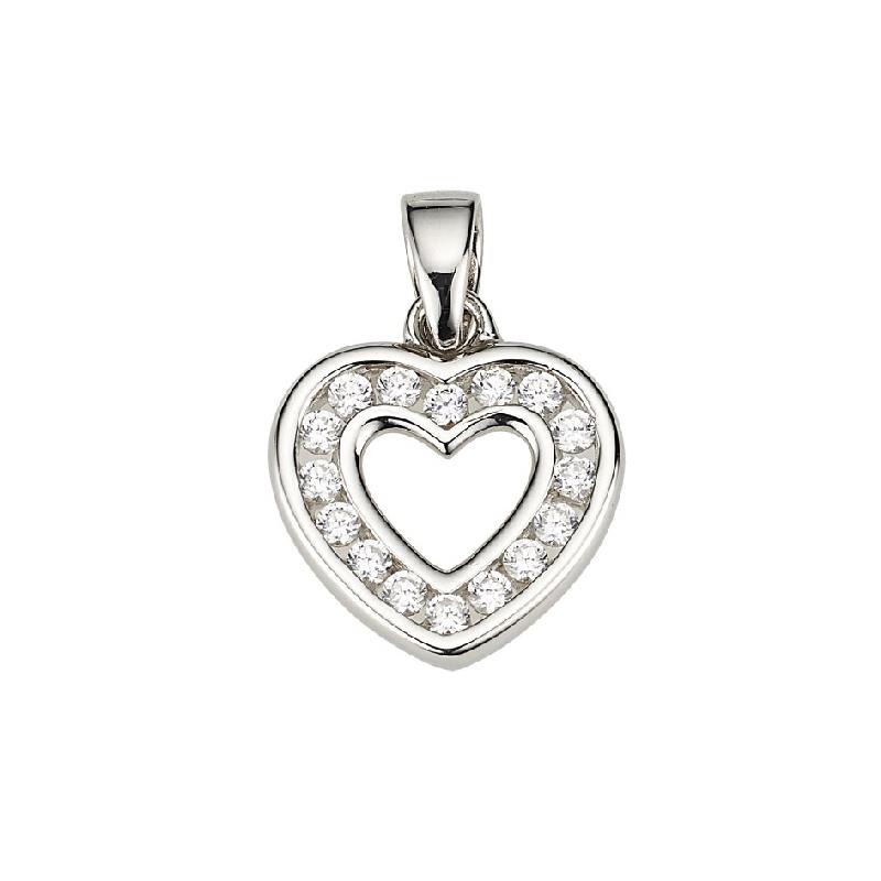 Anhänger Silber Herz mit Zirkonia