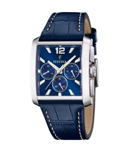 FESTINA HERREN CHRON STAHL ZIFF.BLAU