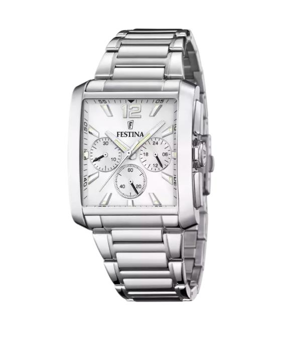 FESTINA HERREN CHRON STAHL ZIFF.SILBER