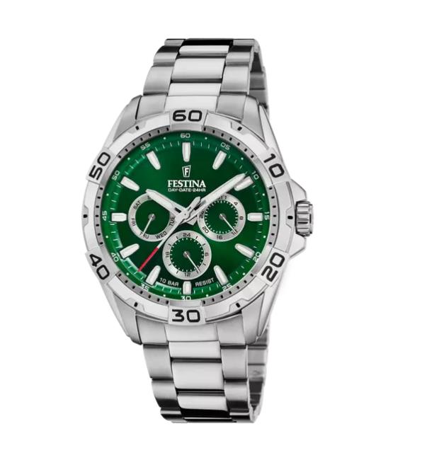FESTINA HERREN MULTIF STAHL ZIFF.GRUN